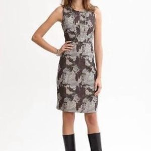 Banana Republic Marbled Brown Metallic Sheath Dress size 6